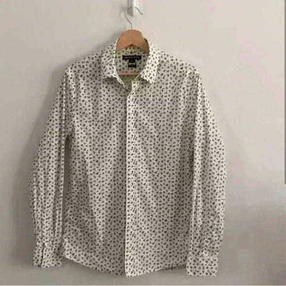 Michael Kors White Shirt with Black Pattern - Picture 1 of 5